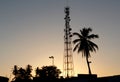 Cell phone tower and tv channels Royalty Free Stock Photo