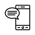 Cell phone vector, Electronic device line icon editable stroke