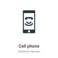 Cell phone vector icon on white background. Flat vector cell phone icon symbol sign from modern electronic devices collection for Royalty Free Stock Photo