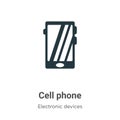 Cell phone vector icon on white background. Flat vector cell phone icon symbol sign from modern electronic devices collection for Royalty Free Stock Photo