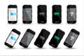 Black cell phones over white background Royalty Free Stock Photo