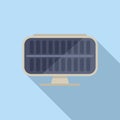 Cell power panel icon flat vector. Solar grid roof Royalty Free Stock Photo