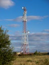 Cell site and Telecom Base Station. Royalty Free Stock Photo
