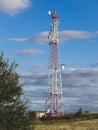 Cell site and Telecom Base Station. Royalty Free Stock Photo
