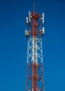 Cell tower for broadcasting and communication. 4g, 5g, GSM Royalty Free Stock Photo