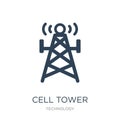 cell tower icon in trendy design style. cell tower icon isolated on white background. cell tower vector icon simple and modern Royalty Free Stock Photo
