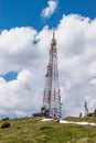 The cell tower. Metall construction Royalty Free Stock Photo