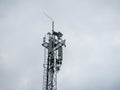 Cell tower. Modern technologies. Reception of signals. Mobile connection Royalty Free Stock Photo
