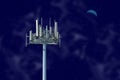 Cell Tower At Night Royalty Free Stock Photo