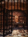 Cellar with wine bottles