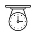 Celling clock icon, outline design editable stroke pixel perfect