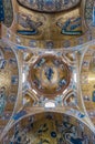 Celling of the famous church of Santa Maria dell`Ammiraglio in Palermo