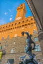 Cellini Perseus Statue Loggia Palazzo Vecchio Piazza Signoria Fl Royalty Free Stock Photo