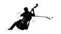 Cellist with Abstract Musical Notes, Artistic Performance, Dynamic Instrumentalist, vector design Generative AI Royalty Free Stock Photo