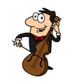 Cellist cartoon vector illustration