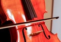 Cello with bow and strings