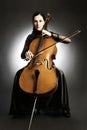 Cello classical musician cellist. Royalty Free Stock Photo