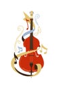 Cello flat vector illustration