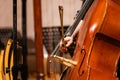 Cello Music instruments on a stage Royalty Free Stock Photo