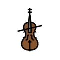 cello orchestra music instrument color icon vector illustration Royalty Free Stock Photo