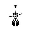 cello orchestra music instrument glyph icon vector illustration Royalty Free Stock Photo