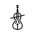 cello orchestra music instrument line icon vector illustration Royalty Free Stock Photo