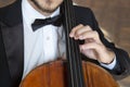 Cello playing cellist hands close up orchestra instruments