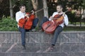 Cello. Cello playing is shown close up