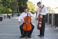 Cello. Cello playing is shown close up