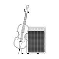 Cello and Sound amplifier, flat design Royalty Free Stock Photo