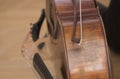 cello or violoncello, string instrument played with a bow