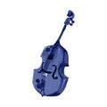 Cello in watercolor style. Vintage hand drawn violoncello illustration. Blue Royalty Free Stock Photo