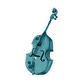 Cello in watercolor style. Vintage hand drawn turquoise violoncello illustration Royalty Free Stock Photo