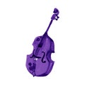 Cello in watercolor style. Vintage hand drawn violet violoncello illustration Royalty Free Stock Photo