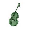 Cello in watercolor style. Vintage hand drawn violoncello illustration. green Royalty Free Stock Photo