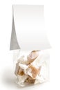 cellophane packet of wrapped caramel toffees. Empty lab Royalty Free Stock Photo