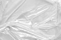 Cellophane plastic wrinkle clear surface for macro light gray abstract wallpaper and background Royalty Free Stock Photo