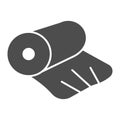 Cellophane solid icon. Cellophane tape, roll packaging. Plastic products design concept, glyph style pictogram on white Royalty Free Stock Photo