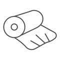 Cellophane thin line icon. Cellophane tape, roll packaging. Plastic products design concept, outline style pictogram on Royalty Free Stock Photo