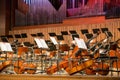 Cellos lying on the floor Royalty Free Stock Photo