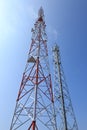 Cellphone communication towers in grey colour