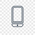 Cellphone concept vector linear icon on transparent bac