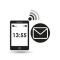 Cellphone internet email network media icon