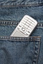 Cellphone in a jeans pocket