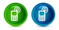 Cellphone ringing icon artistic shiny glossy blue and green round button set Royalty Free Stock Photo