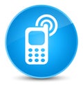 Cellphone ringing icon elegant cyan blue round button Royalty Free Stock Photo