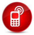 Cellphone ringing icon elegant red round button Royalty Free Stock Photo