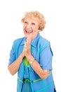 Cellphone Senior Woman - Excited Royalty Free Stock Photo