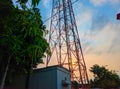 Cellphone signal transmitting tower in the afternoon