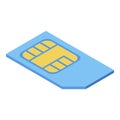 Cellphone sim card icon, isometric style Royalty Free Stock Photo